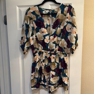 O’Neill Floral Print Romper with V-Neck